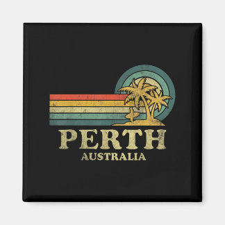 Perth Australien Strand Familjesemester Vintage Pa Magnet