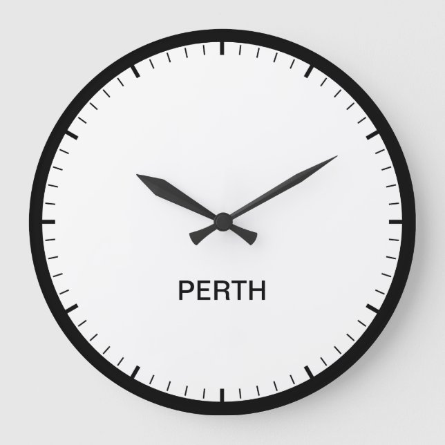 Perth Australien Time Zon Newsroom Stil Clock Stor Klocka (Framsida)