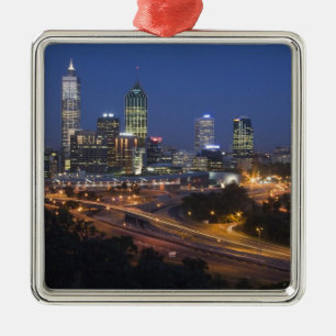Perth, Australien. Utsikt över centrala Perth från Julgransprydnad Metall