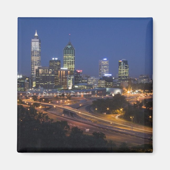 Perth, Australien. Utsikt över centrala Perth från Magnet (Framsidan)