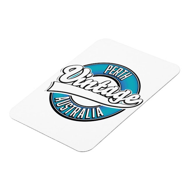Perth Australien vintage logotyp Magnet (Vänstra Sidan)