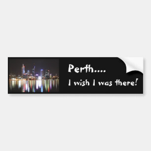 Perth Australien - Wish var jag där. Stadsnatt Bildekal