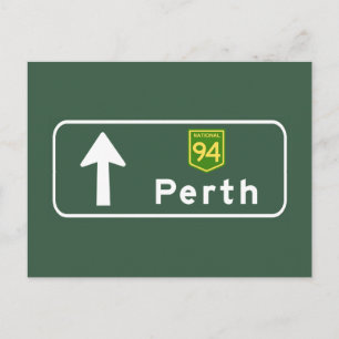 Perth, Australiens vägskylt Vykort
