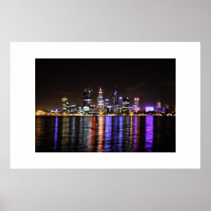 Perth CBD efter natt Poster