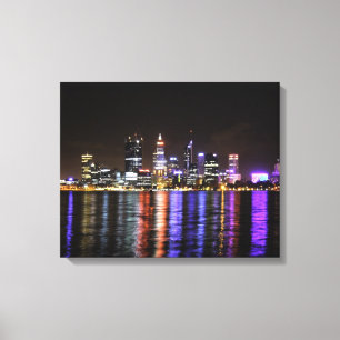 Perth CBD vid natt Canvastryck