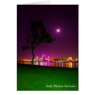 Perth City Ljus från Södra Perth Foreshore Hälsningskort