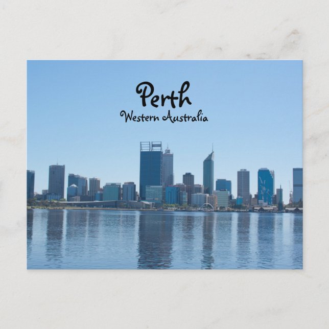 Perth City Skyline i Daytime Vykort (Framsida)