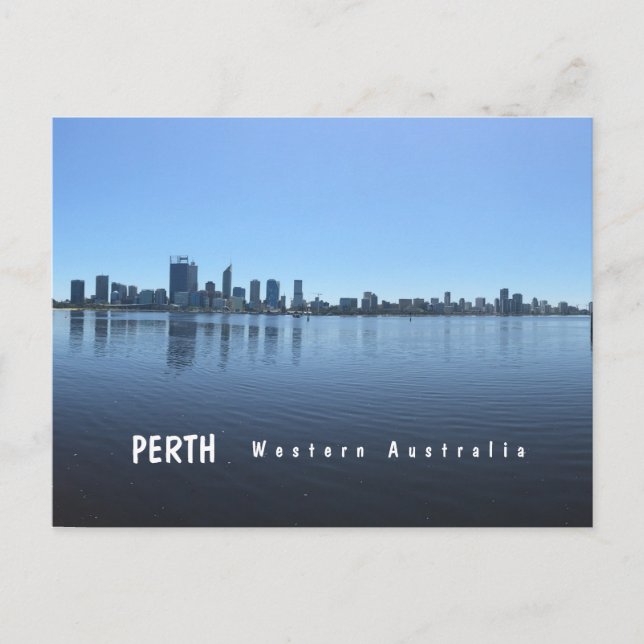 Perth City Skyline Western Australien Vykort (Framsida)