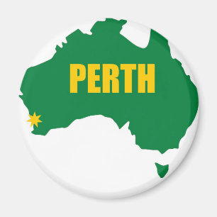 Perth grönt och guld- karta magnet