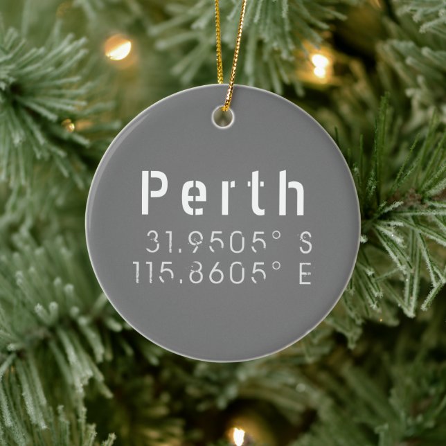 Perth Latitude Longitud Julgransprydnad Keramik (Träd)