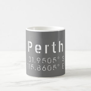 Perth Latitude och Longitud Kaffemugg