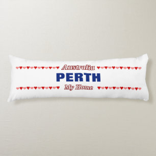 PERTH - My Home - Australien Röd- och Rosa-hjärtan Kroppskudde