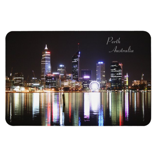 Perth Night Skyline, Australien - Magnet (Horisontell)