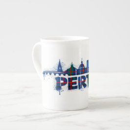 Perth Skottland Tartan Mugg Skotsk Benporslin Mugg