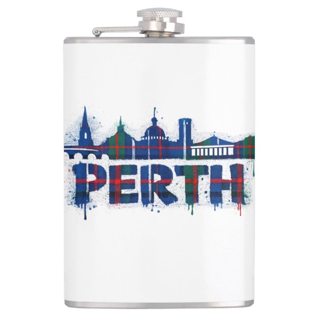 Perth Skottland Tartan Mugg Skotsk  Fickplunta (Framsidan)