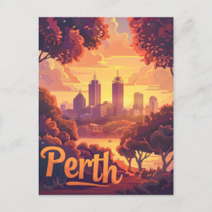 Perth Twilight: Sunset Symphony över Svan River Vykort