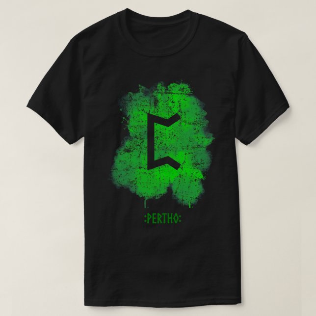 Pertho Rune-Grönt T Shirt (Design framsida)