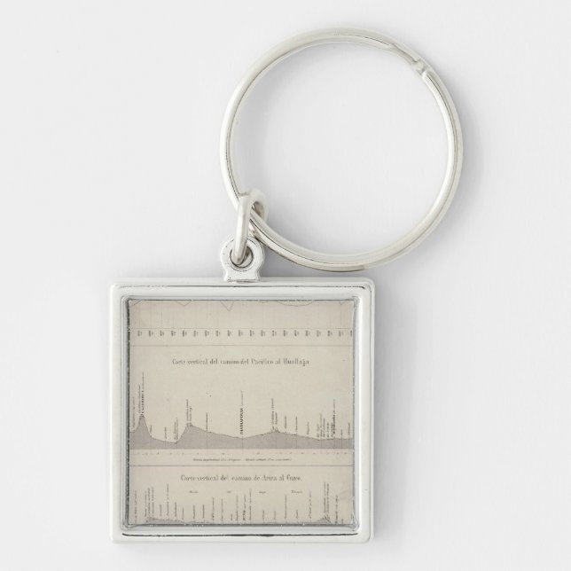 Peru 25 fyrkantig silverfärgad nyckelring (Framsidan)