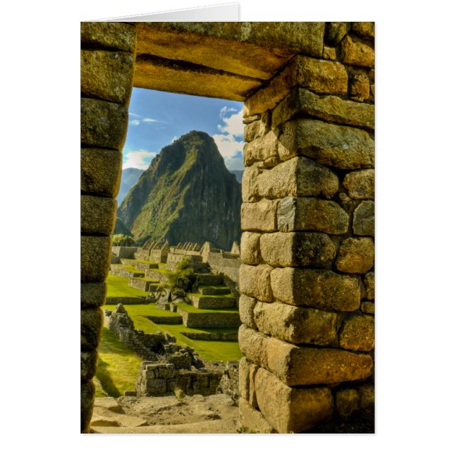 Peru, Anderna, Anderna berg, Machu Picchu, Hälsningskort (Framsidan)