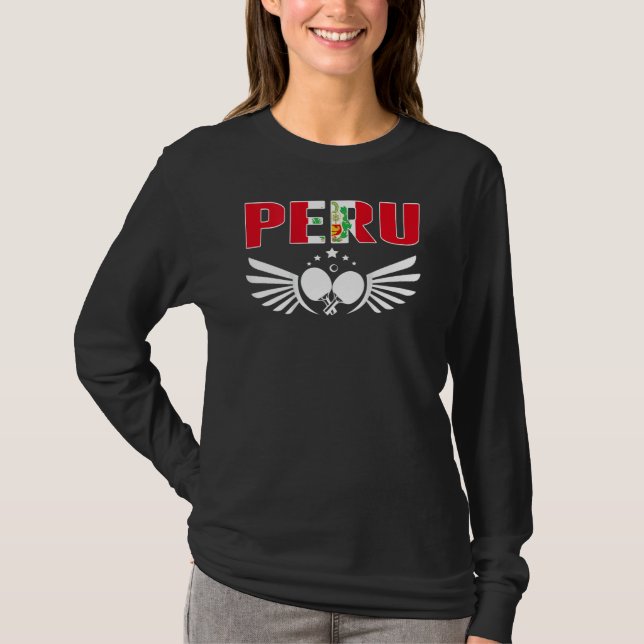 Peru Bordtennis   Stöd Peruvian Ping Pong Te T Shirt (Framsida)
