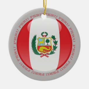 Peru bubblar flagga julgransprydnad keramik