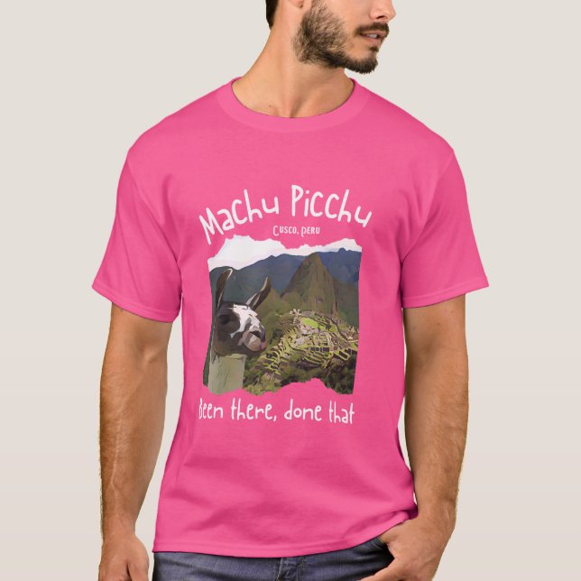 Peru Cusco Llama Souvenir Machu Picchu T Shirt (Framsida)