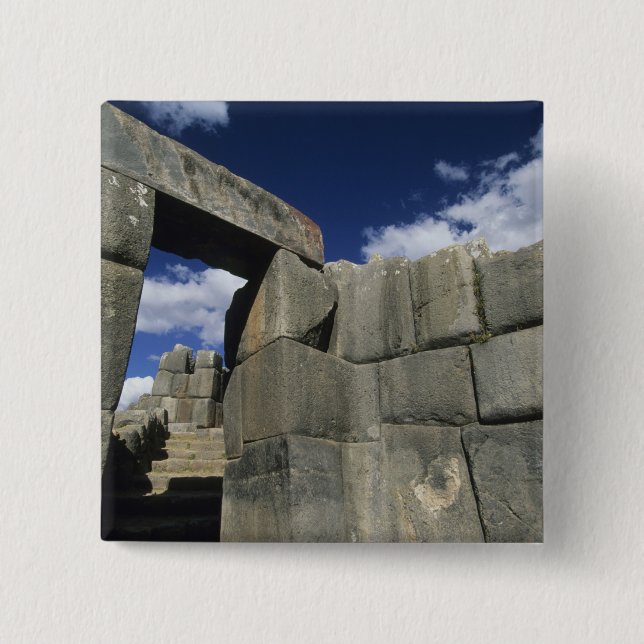 Peru, Cuzco, Sacsayhuamans fästning, bra exempel Knapp (Framsida)