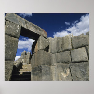 Peru, Cuzco, Sacsayhuamans fästning, bra exempel Poster