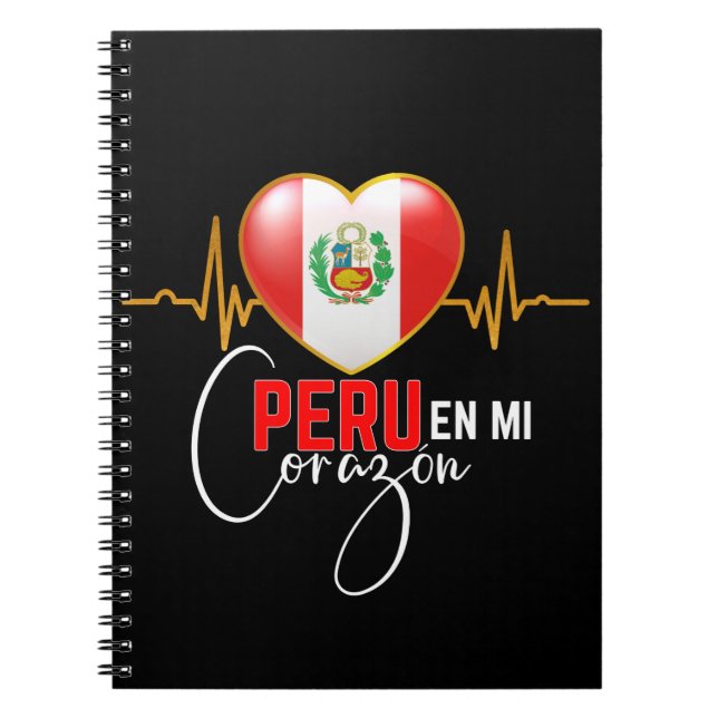 Peru en mi Corazon Peruvian-Pridet Anteckningsbok (Framsidan)