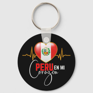 Peru en mi Corazon Peruvian-Pridet Nyckelring