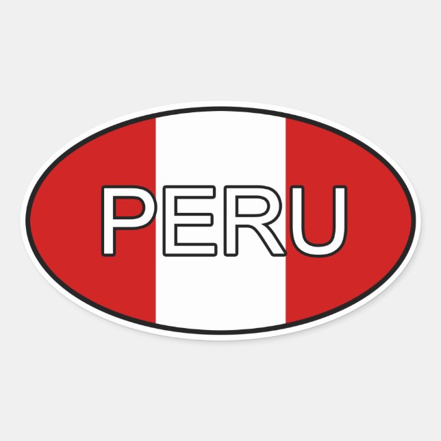Peru Euro Sticker Ovalt Klistermärke (Framsida)