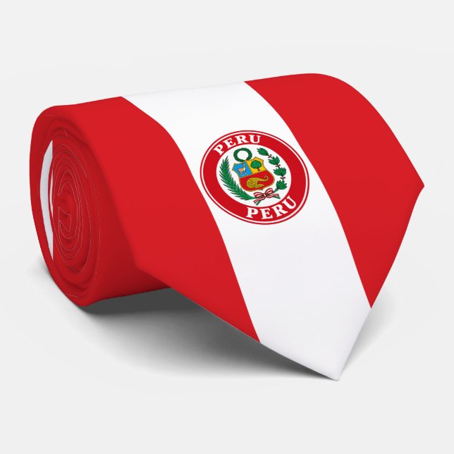 Peru flag halsduk, Stilfull peruansk flaggduk. Slips (Rullad)