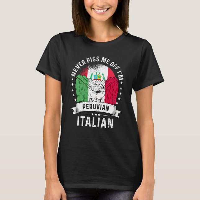 Peru Flag Italy Grown Humor Citizen Pride T Shirt (Framsida)