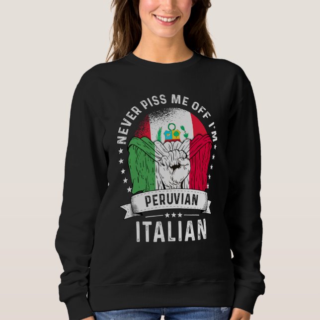 Peru Flag Italy Grown Humor Citizen Pride T Shirt (Framsida)