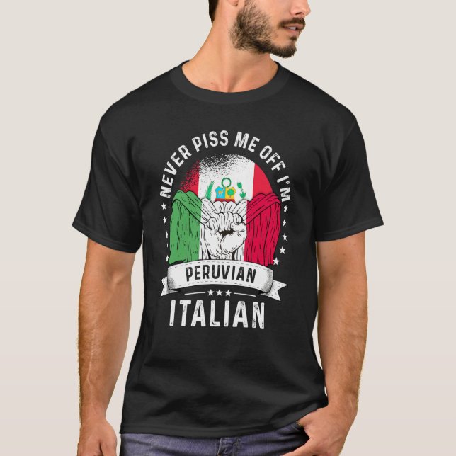 Peru Flag Italy Grown Humor Citizen Pride T Shirt (Framsida)