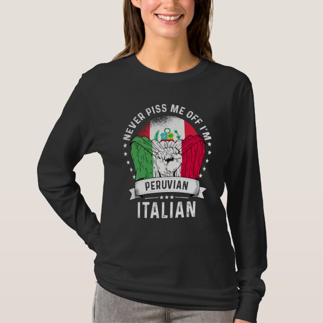 Peru Flag Italy Grown Humor Citizen Pride T Shirt (Framsida)