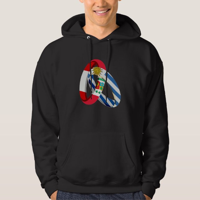 Peru Flag Uruguay Grown Ring Marriage Wedding Hoodie (Framsida)