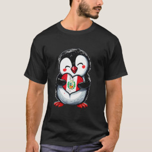 Peru flaga Söt pingvin peruansk stolthet peruansk  T Shirt