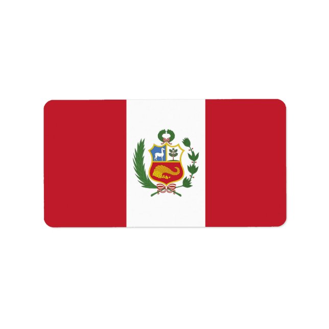 Peru flagga adressetikett (Framsidan)