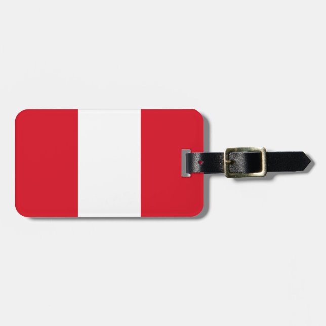 Peru flagga bagagebricka (Horisontell Framsida)