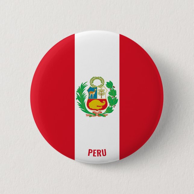 Peru Flagga Charming Patriotic Knapp (Framsida)
