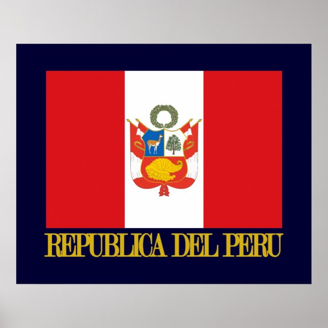 Peru Flagga & COA Poster (Framsidan)