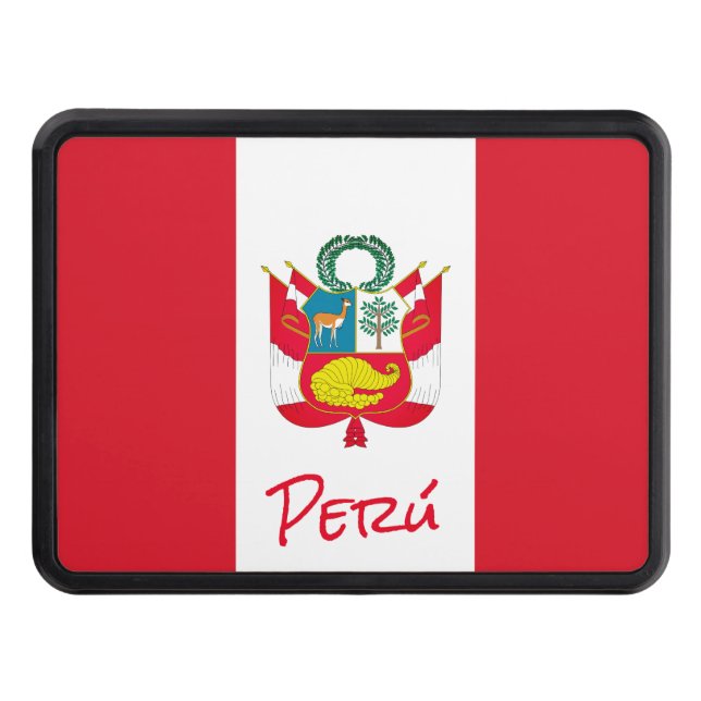 Peru Flagga Dragkroksskydd (Framsidan)