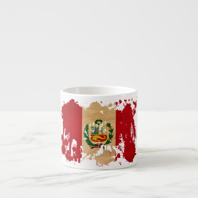 Peru flagga espressomugg (Framsidan)