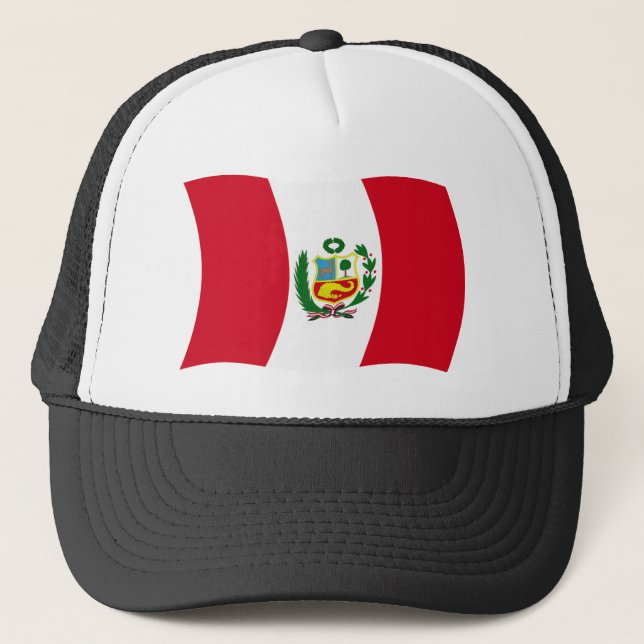 Peru Flagga Hatt Truckerkeps (Framsida)