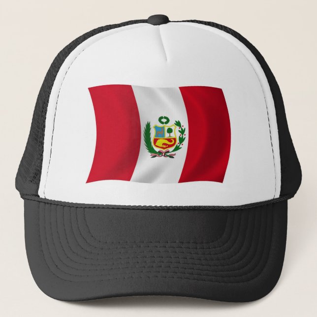 Peru Flagga Hatt Truckerkeps (Framsida)