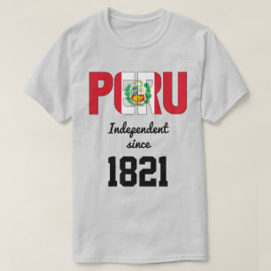 Peru Flagga Independence Firande T Shirt
