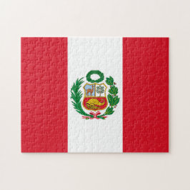 Peru Flagga Jigszle Puzzle Pussel