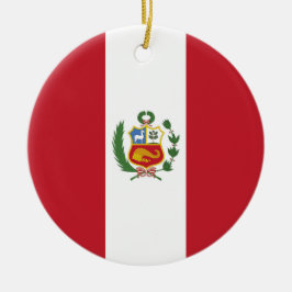 Peru flagga julgransprydnad keramik