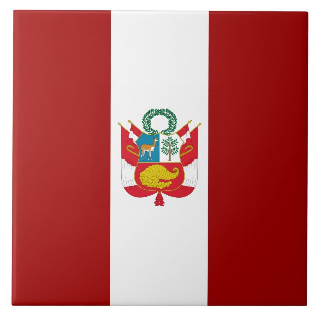 Peru flagga kakelplatta (Framsidan)